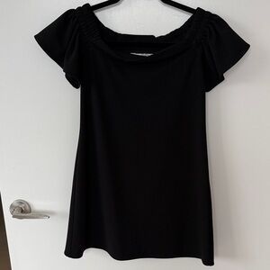 Black Off-Shoulder Short Sleeve Dress